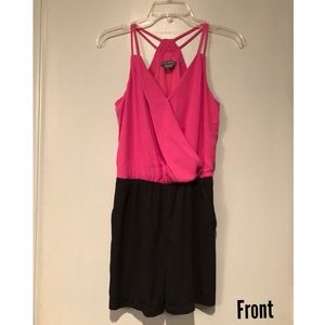 Pink & Black Romper